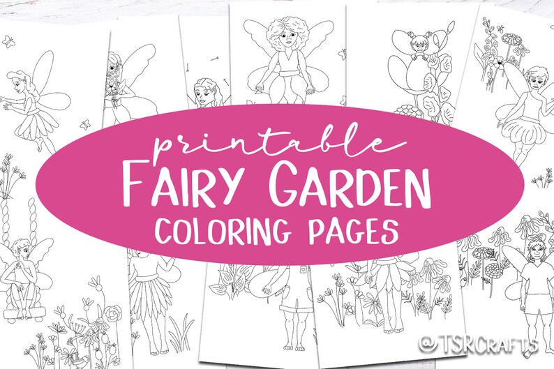 Printable Fairy Coloring Page Template Bundle / Fairy Garden - Etsy