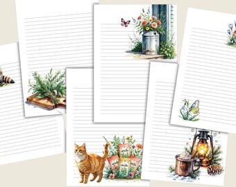 Printable Lined Paper Digital Download Notebook Paper Journal Paper Printable Writing Paper Lined Notebook Pages Printable Paper Pack PDF