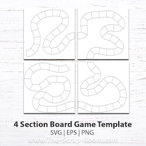 Printable Blank Board Game Templates 4 pieces layout Set #3 game design printable game diy game large board game, game board 4 sections