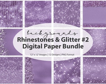 purple glitter digital paper pack: glitter paper, printable paper, digital backgrounds, scrapbook paper, diamonds, glitter, textures