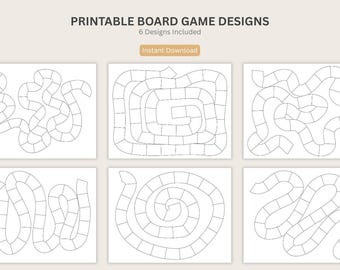 Plantillas de juegos de mesa en blanco imprimibles, diseño de juegos, juegos imprimibles, juegos de bricolaje, kit de juegos, paquete n.° 4, tablero de juego imprimible más plantilla de juego gratuita