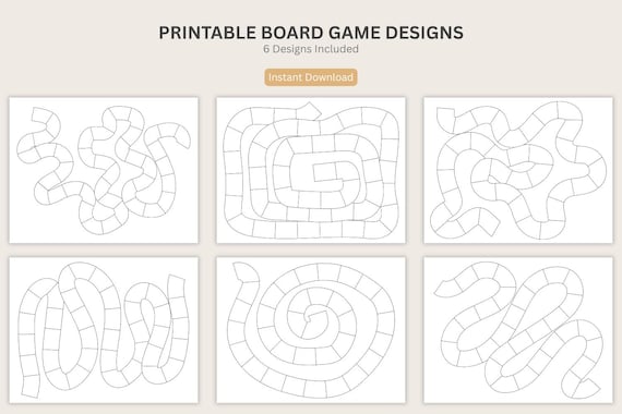 Printable Blank Board Game Templates game design printable game diy game game kit bundle #4 printable gameboard plus free game template