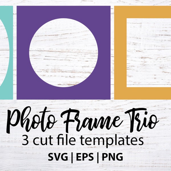 Frame SVG Set: Photo Frame Trio - 3 cut files to create photo frames for scrapbooking, handmade greeting cards, and other paper crafts