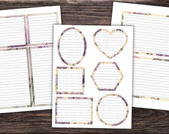 Violet Birth Month Flower Lined Journaling Cards Printable February ...