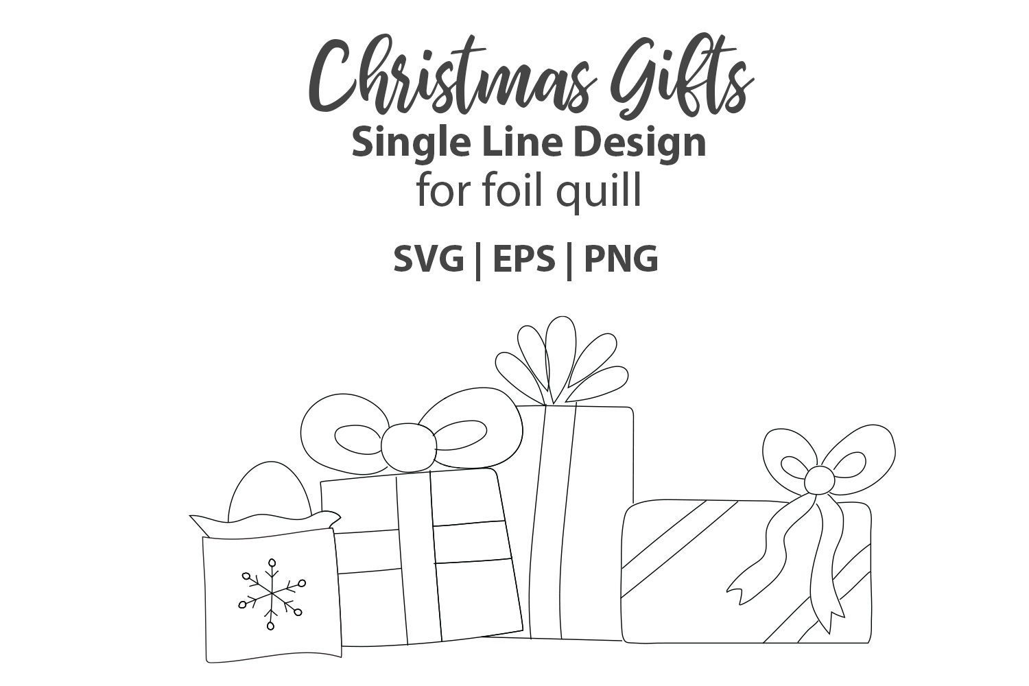 Single Line Christmas for Foil Quill 1 Graphic by Slim Studio