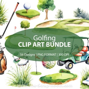 Pacchetto di clipart di golf PNG clipart di golf clipart ad acquerello acquerello golf immagini di golf grafica di golf golf, golfista