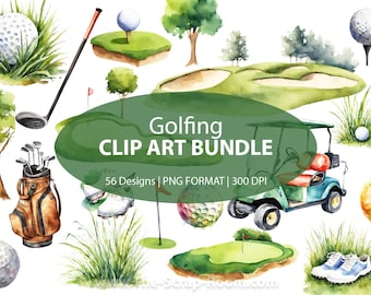 Paquete de imágenes prediseñadas de golf PNG, imágenes prediseñadas de golf, imágenes de acuarela, golf, imágenes de golf, gráficos de golf, golfista