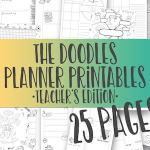 Teacher Planner Printables / Journal Printables FOR TEACHERS  Printable Planner Inserts ready to fill in and color in!