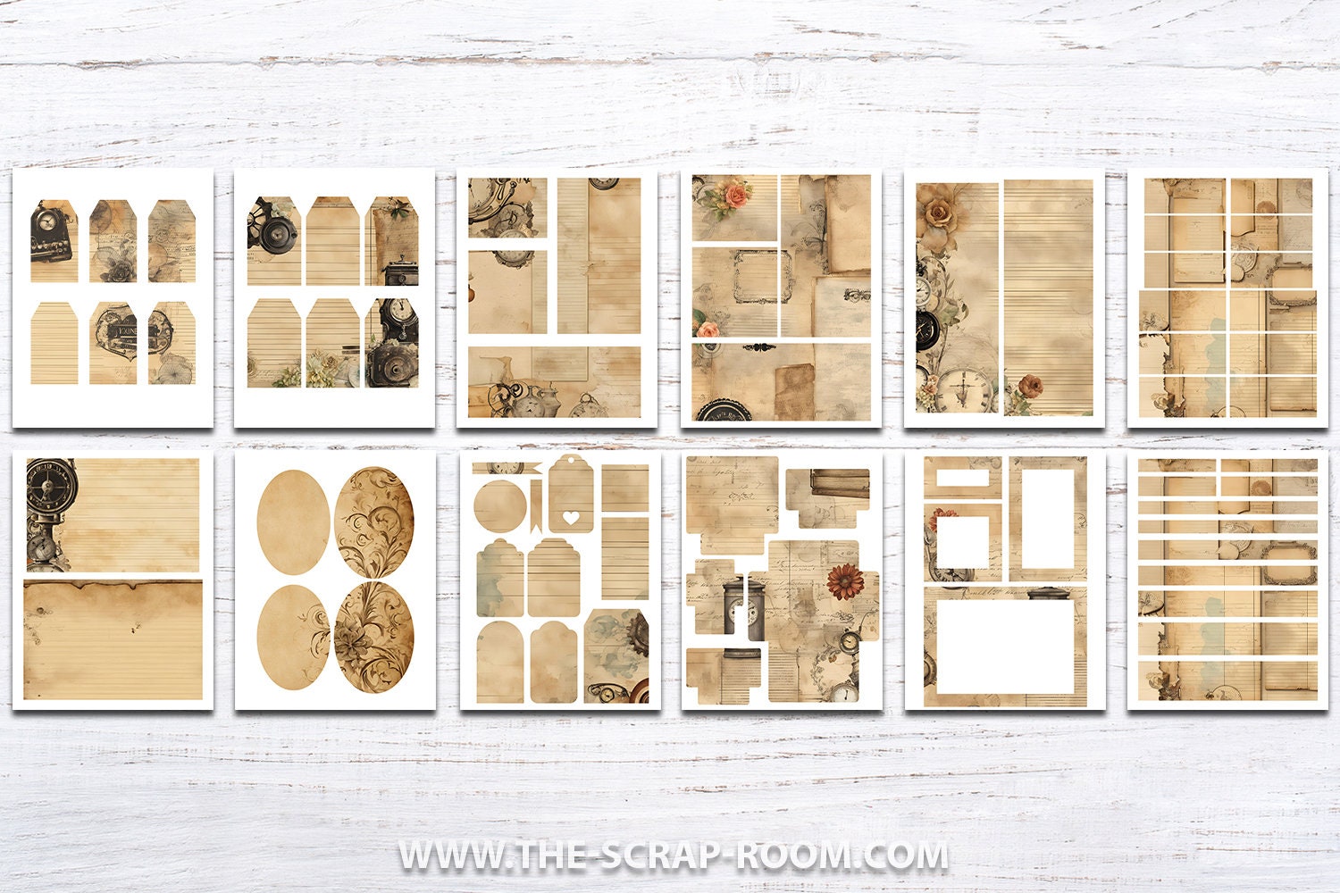 Printable Neutral Junk Journal Kit Vintage Ephemera Grunge Journal ...