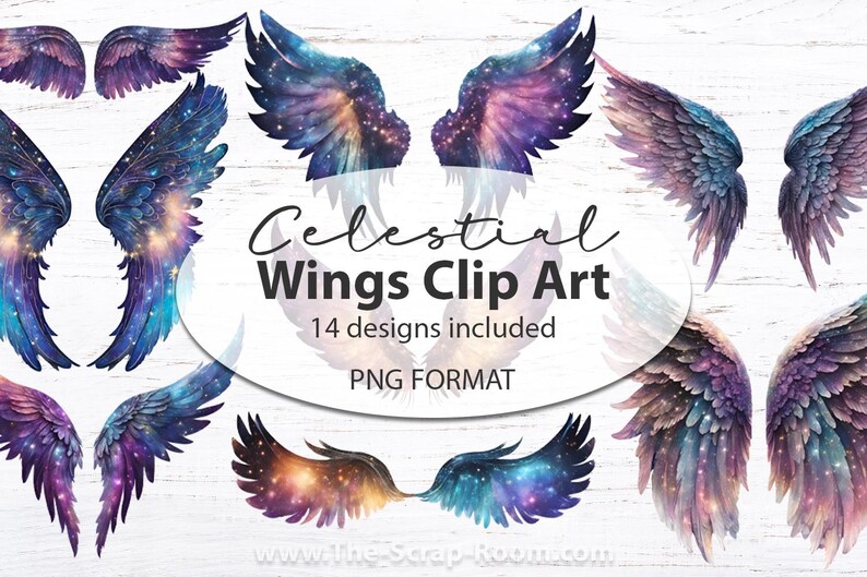 Fantasy Wings Clipart Bundle Angel Wings Png Fairy Wings Clipart Wings ...