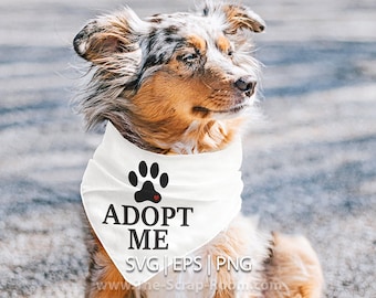 Dog Bandana Digital Design, Adopt Me svg, available for adoption,  for foster dogs, animal shelter dogs, foster dog mom, rescue groups