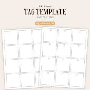 Party Favor Tag Gift Tag Template Printable Hang Tags Hang Tag Template Square Gift Tags Blank Tag Template Editable Tag