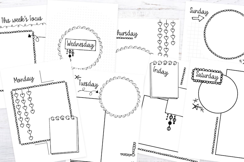 cute printable planner inserts - a full month long printable planner kit