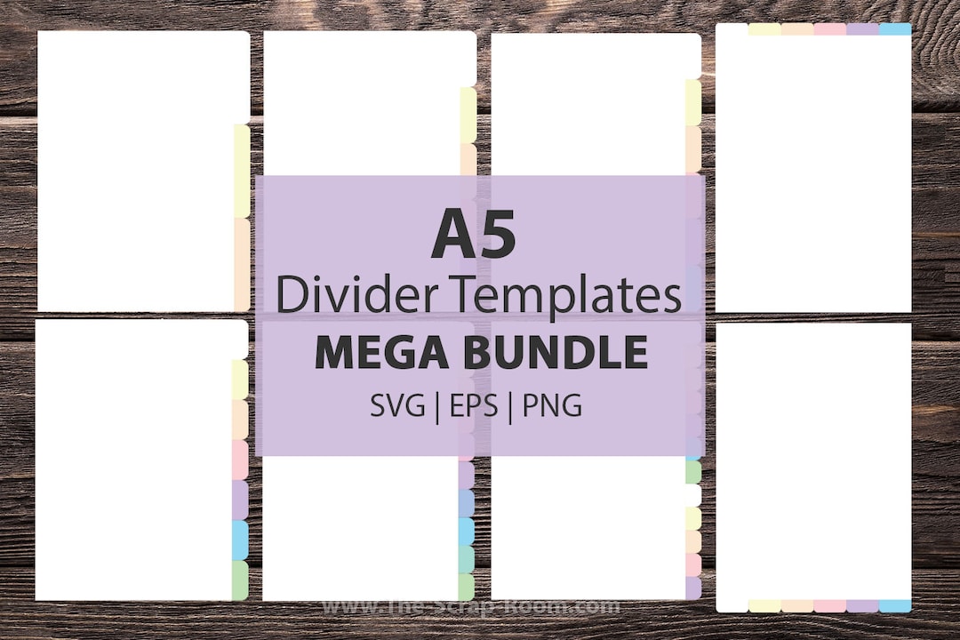 A5 Divider Templates DIGITAL Dividers 5.8