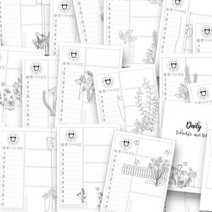 Printable Bullet Planner inserts kit: undated Doodle Planner Ult. Bundle, notion templates, adult coloring pages, templates, pages image 7