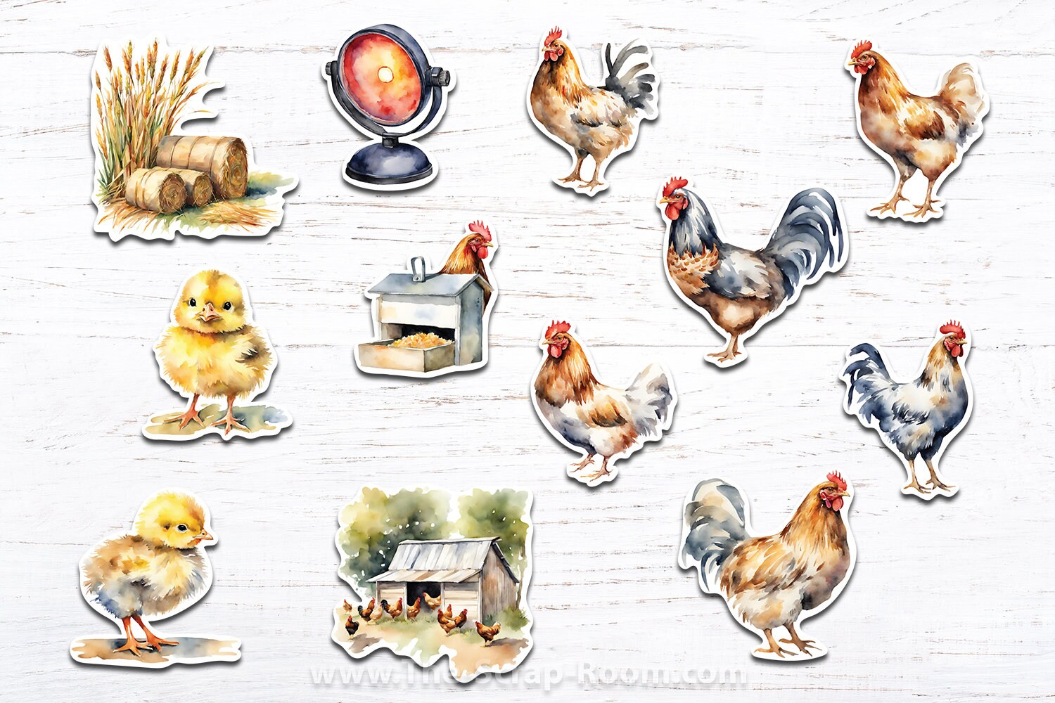 Farmhouse Stickers Printable Chicken Sticker Bundle Junk Journal ...
