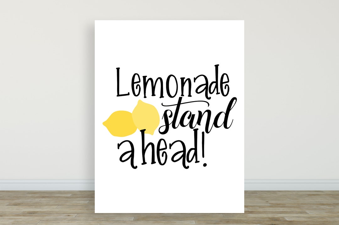 Lemonade Stand Ahead Printable Poster Sign for Lemonade Stands Print at
