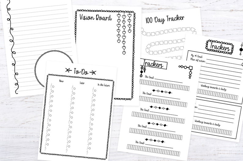 cute printable planner inserts - a full month long printable planner kit