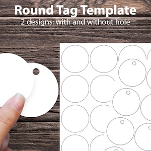 Plantilla de etiqueta colgante, etiqueta circular redonda de 2 pulgadas, plantilla de etiqueta de regalo DIY, archivo de corte para etiqueta hecha a mano, plantilla de etiqueta en blanco, etiqueta de producto, etiqueta de regalo, etiqueta de obsequio