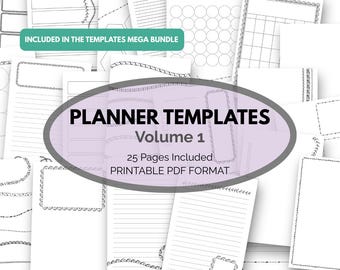 Planner Templates Bundle Undated Printable Planner inserts The Templates Planner Kit #1 digital planner 2026 planner inserts to print