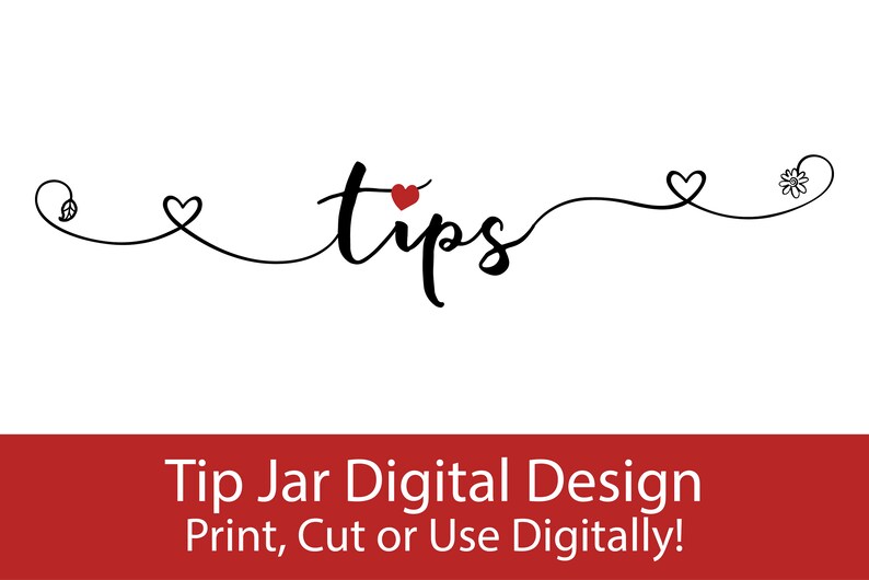 Tip Jar Design 8 Tip Jar design / SVG Cut and PNG design to | Etsy