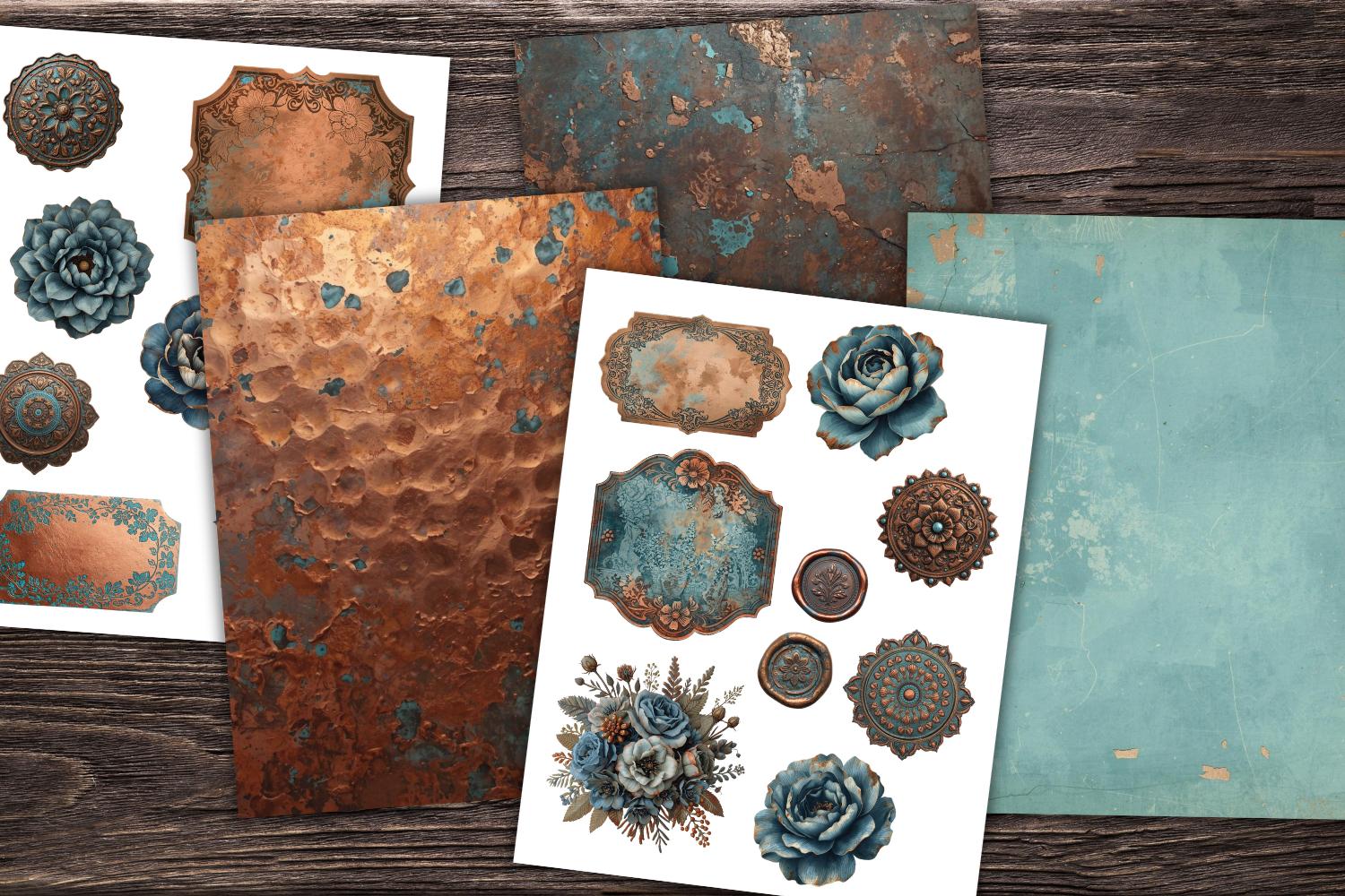 Printable Mini Junk Journal Kit Digital Papers Stickers Fussy Cut ...
