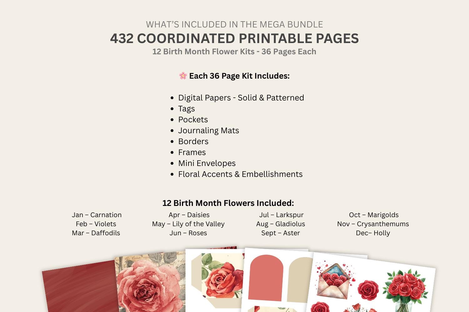 Floral Junk Journal Kit Mega Bundle Vintage Printable Ephemera ...