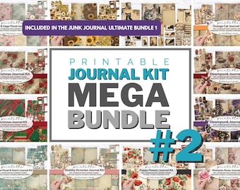 Junk Journal Kit Printable Mega Bundle 2 Vintage Floral Ephemera Cottagecore Journal Pages Shabby Chic Paper Collection