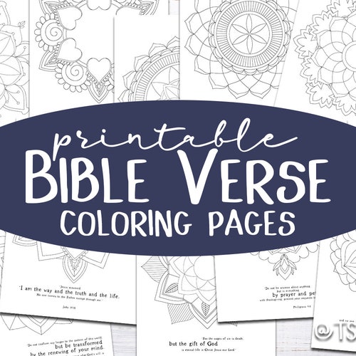 Bible Verse Coloring Pages Printable Bundle 12 Coloring - Etsy
