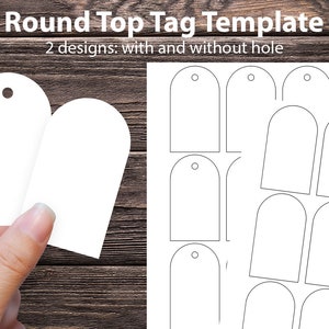 Hang Tag Template  Round Top 2&quot; x 3.5&quot; digital Tag template to create your own diy gift tags  pdf svg eps png formats
