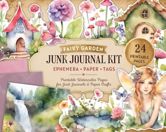 Fairy Junk Journal Kit Fairy Journal Kit Digital Junk Journal Kit Enchanted Forest Journal Kit Fairy Scrapbook Paper