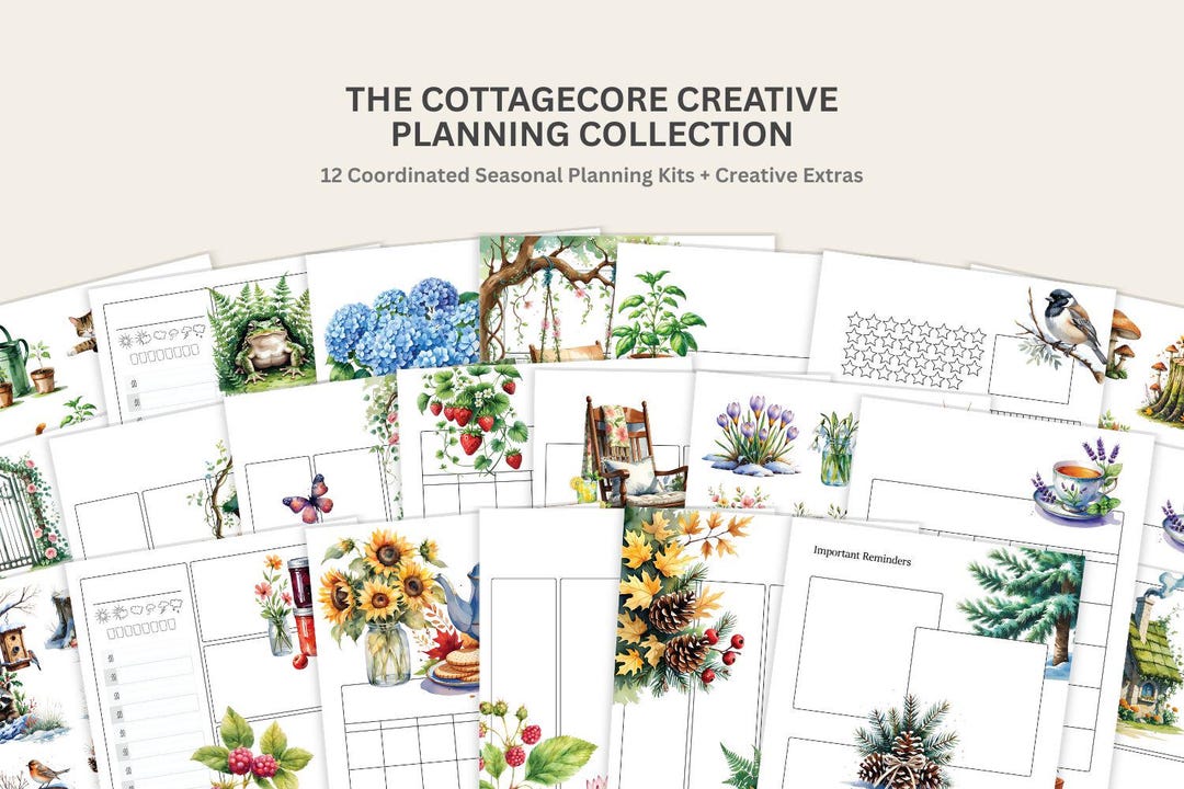 Cottagecore Printable Planner Pages Aesthetic Planner Inserts Cozy ...