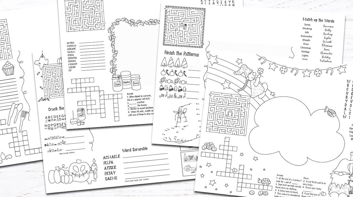Printable Kid's Menu Template BUNDLE SET Kid's Menu Printable Menu ...