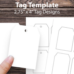 Hang Tag Template  2.75&quot; x  4&quot; digital Tag template to create your own diy gift tags  pdf svg eps png formats