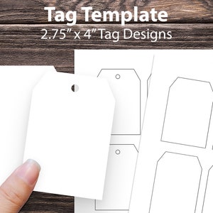 Hang Tag Template - 2.75" x  4" digital Tag template to create your own diy gift tags - pdf, svg, eps, png formats