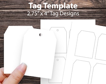 Hang Tag Template  2.75" x  4" digital Tag template to create your own diy gift tags  pdf svg eps png formats