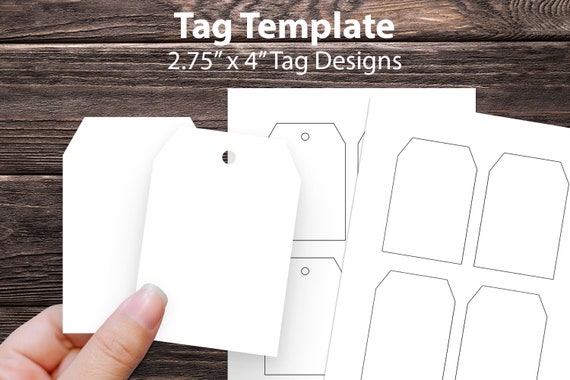 Hang Tag Template  2.75" x  4" digital Tag template to create your own diy gift tags  pdf svg eps png formats