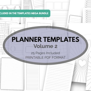 planner templates printable inserts digital planner pages daily weekly monthly template printable pdf planner pages template bundle vol 2
