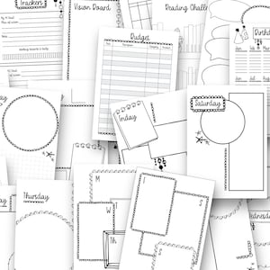 Planner printables bundle: planner inserts, journal templates, digital journal, bullet planner, daily planner, notion templates
