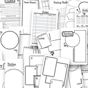 cute printable planner inserts - a full month long printable planner kit
