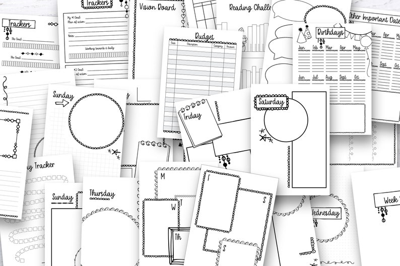cute printable planner inserts - a full month long printable planner kit