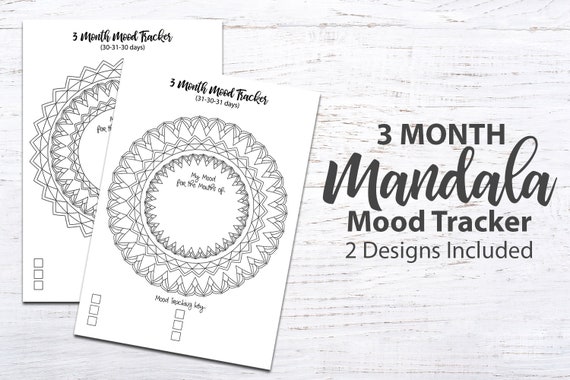 Printable Mood Tracker: 3 Month Mandala Mood Tracker 2 | Etsy