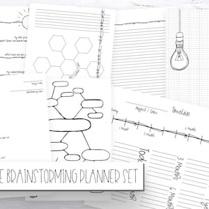 BRAINSTORMING Planer Printables 8-seitiger Planer/Journaleinlagen Set Druckbare Planereinlagen im PDF-Format zum Ausmalen!