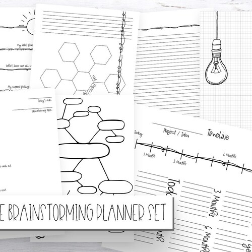 BRAINSTORMING Planner Printables 8 Page Planner / Journal | Etsy