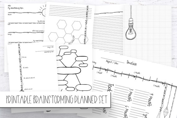 BRAINSTORMING Planner Printables 8 Page Planner / Journal | Etsy