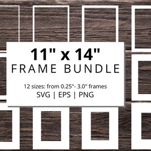 Nesting Frames SVG Set 11 "x 14" Rechteck Fotorahmen Fotomatte Vorlagen Nesting Bundle für Bilderrahmen Wanddekor Wandkunst