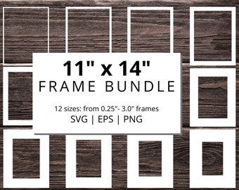 Nesting Frames SVG Set 11" x 14" Rectangle Photo Frame photo mat templates Nesting Bundle for picture frame wall decor wall art