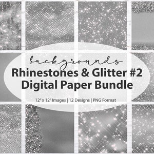 Silver glitter digital paper pack: glitter paper, printable paper, digital backgrounds, scrapbook paper, diamonds, glitter, textures
