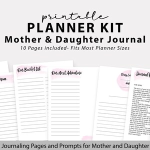 Mom Journal / Mother &amp; Daughter Printable Journal Set 10 Undated Pages ...