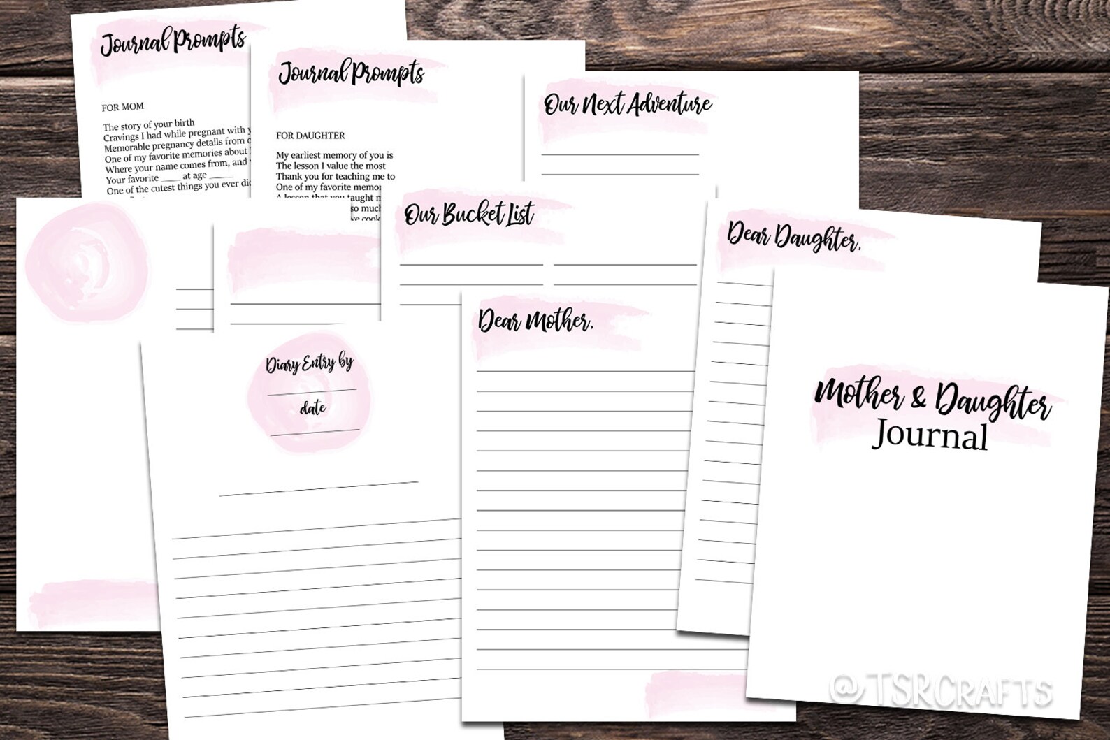 Mom Journal / Mother &amp; Daughter Printable Journal Set 10 - Etsy